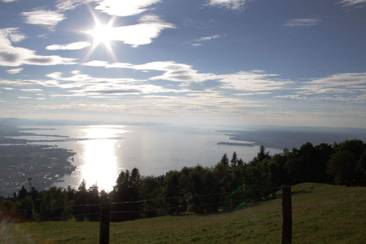 Blick vom Pfänder in Richtung Westen auf den Bodensee