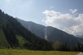 Blick von der Eppzirler Alm ins Tal: Flanken des Sunntigkopfl und der Seefelder Spitze / Luchsfallenschrofen