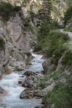 Am Gießenbach, nahe des Ausgangs der Gießenbachklamm, kurz vor der Ortschaft Gießenbach