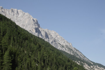 Im Hinterautal: Von weiter oben nochmals Hoher Gleirsch, Schönflecke mit Blutsgrabensenke