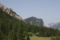 Bei der Kohleralm, unterhalb der Hallerangeralm: Gumpenkopf, hinten Brunnsteinspitze / Rotwandlspitze